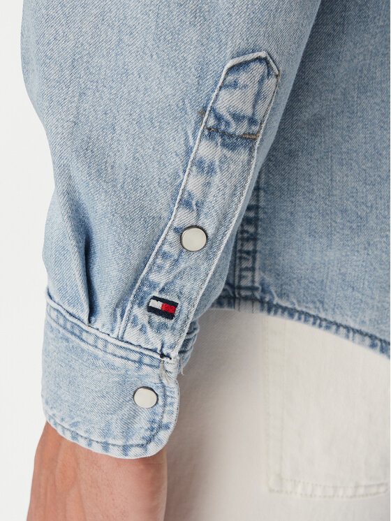 Tommy Hilfiger Tommy Hilfiger džínsová košeľa Western MW0MW44983 Svetlo modrá Regular Fit