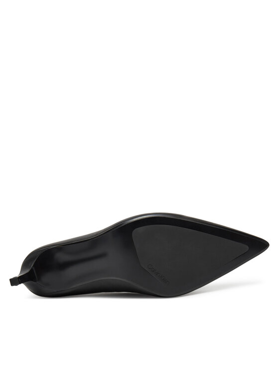 Calvin Klein Calvin Klein Pantofi cu toc subțire Pump 70 Pointy Hw Bar Lth HW0HW02561 Negru