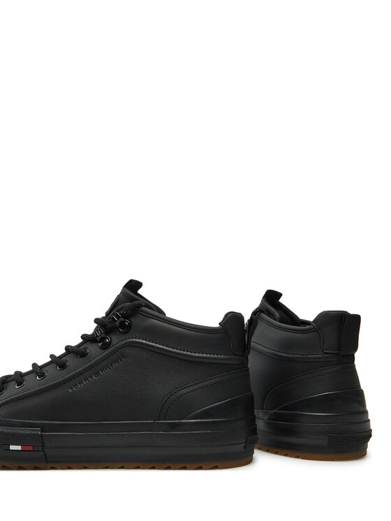 Tommy Hilfiger Tommy Hilfiger Сникърси Th Hi Vulc Cleat Lth FM0FM05313 Черен