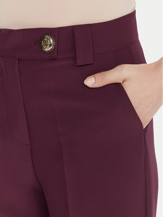 Maryley Maryley Hlače iz tkanine 25IB563/43BU Bordo rdeča Regular Fit