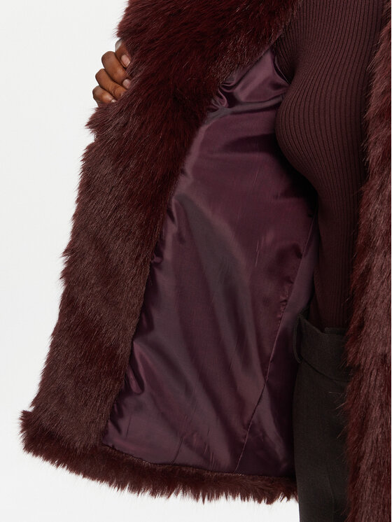 ICONA ICONA Krzno Cappotti RI5LE012 Tamnocrvena Regular Fit