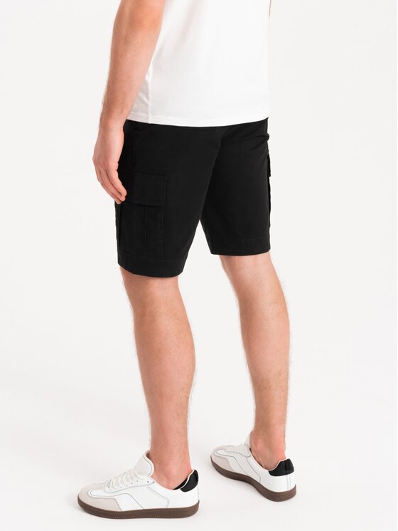 Ombre Ombre Šortky z materiálu OM-SRCG-0133 Černá Cargo Fit