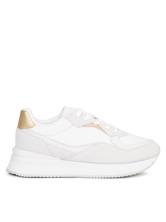 Tommy Hilfiger Tommy Hilfiger Laisvalaikio batai Lux Monogram Runner FW0FW07816 Balta