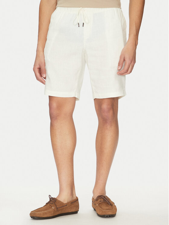 Tommy Hilfiger Tommy Hilfiger Bavlnené šortky Harlem MW0MW37804 Écru Regular Fit
