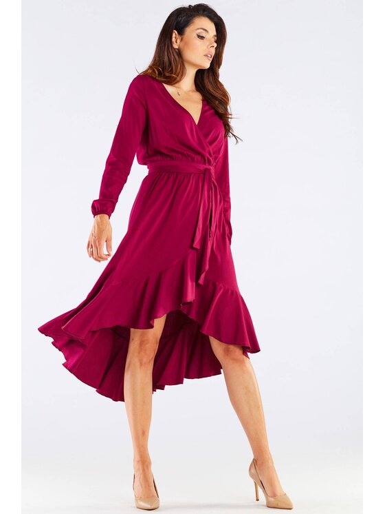 Awama Awama Vestito estivo A456 Bordeaux Basic Fit