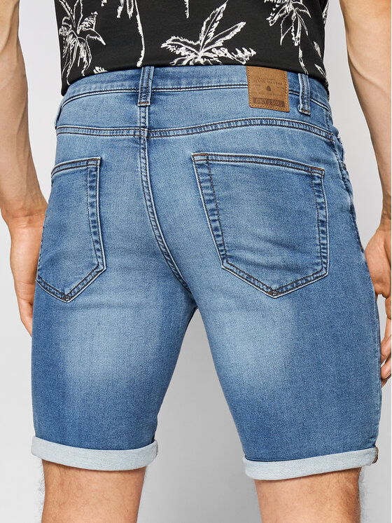 Only & Sons Only & Sons Džínsové šortky Ply 22018584 Tmavomodrá Regular Fit