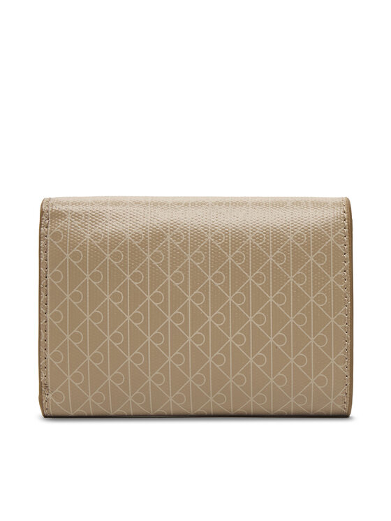 Calvin Klein Calvin Klein Πορτοφόλι Emblem Aop Trifold W/ Zip Pocket LV04F1118G Μπεζ