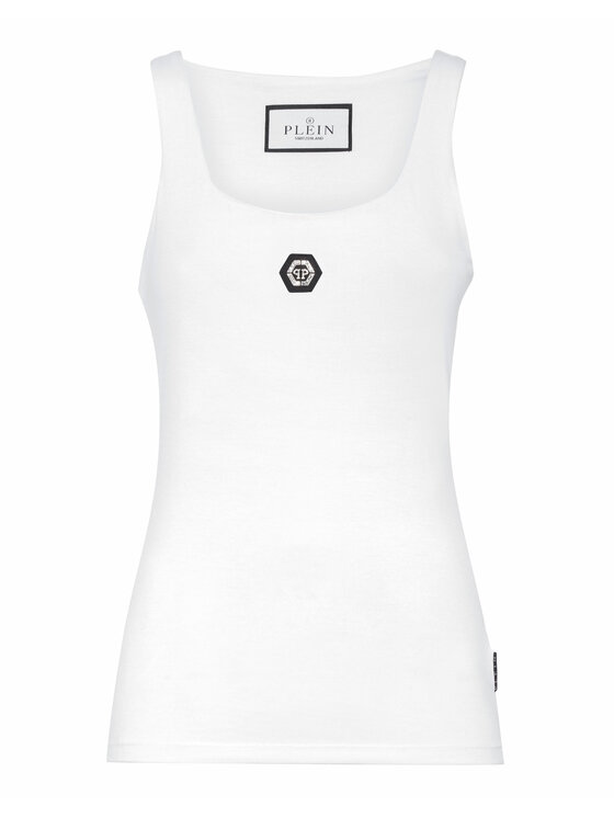 PHILIPP PLEIN PHILIPP PLEIN Tank top 20299 Biały Skin Tight Fit