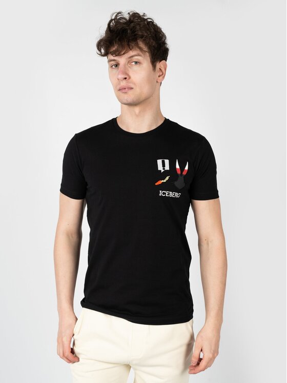 Iceberg Iceberg T-Shirt F0106301 Μαύρο Regular Fit