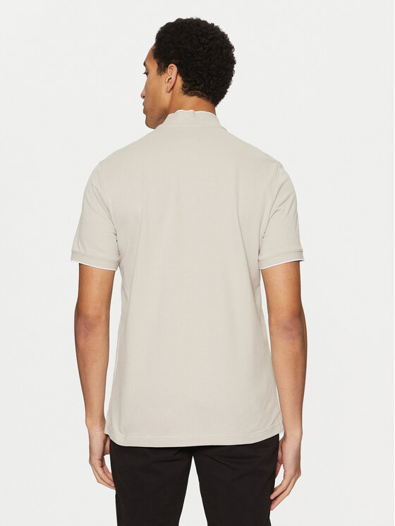 Calvin Klein Calvin Klein Тениска с яка и копчета K10K114139 Бежов Regular Fit