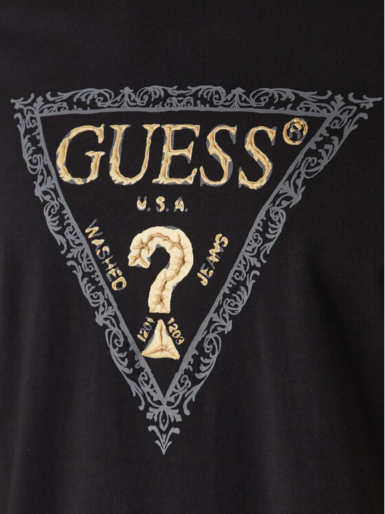 Guess Guess Marškinėliai M6RI15 I3Z14 Juoda Regular Fit