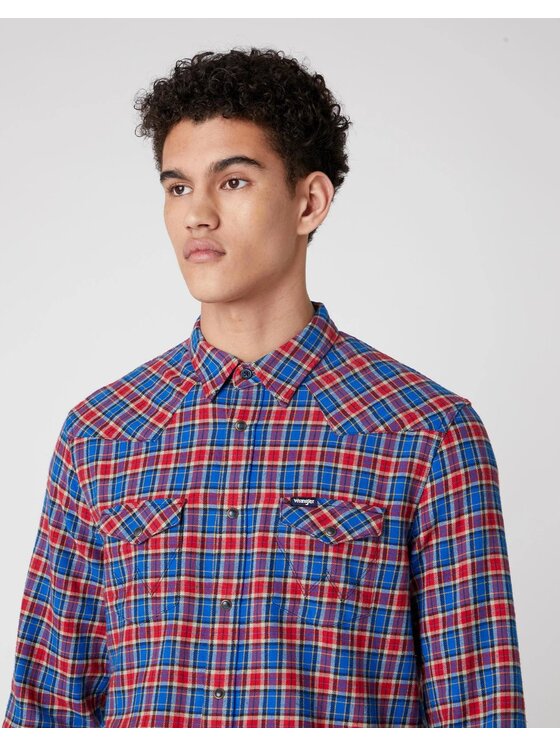 Wrangler Wrangler Camicia LS WESTERN SHIRT Blu Regular Fit