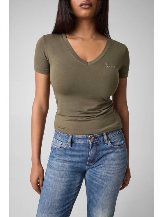 Guess Guess T-Shirt 183552 Zielony Classic Fit