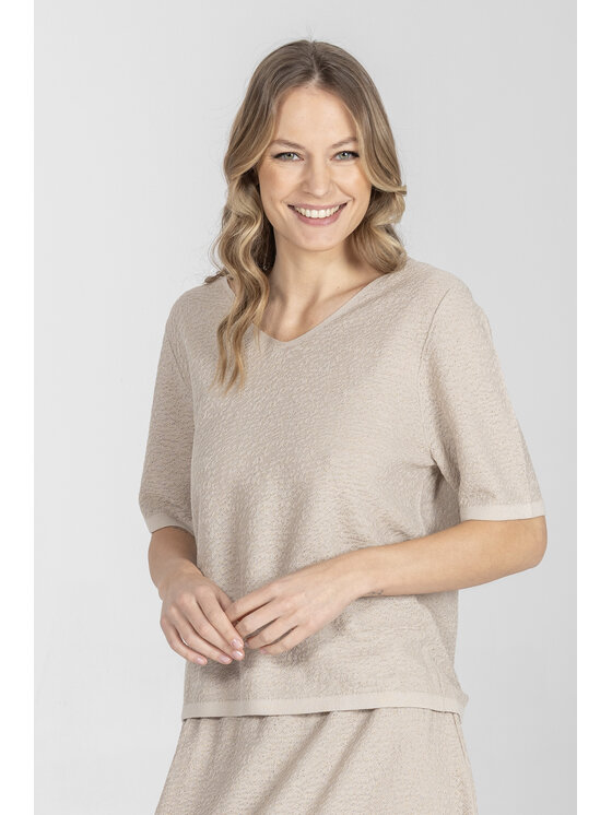 Deni Cler Milano Deni Cler Milano Sweter T-DC-S205-F2-20-12-1 Beżowy Regular Fit