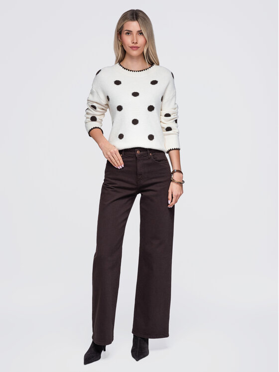 Ombre Ombre Sweter OW-SW-E0021 Beżowy Regular Fit