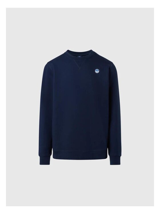 NORTH SAILS Felpa Uomo Estiva In Cotone Blu Navy Con Logo - Girocollo Regolare