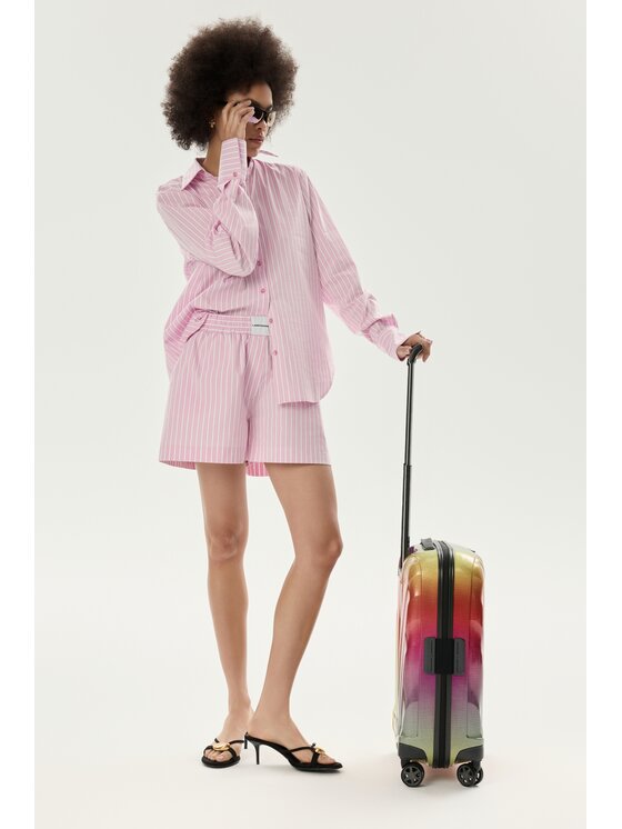 Laretaggio Laretaggio Koszula ROSSANO STRIPED SHIRT IN PINK Różowy Oversize