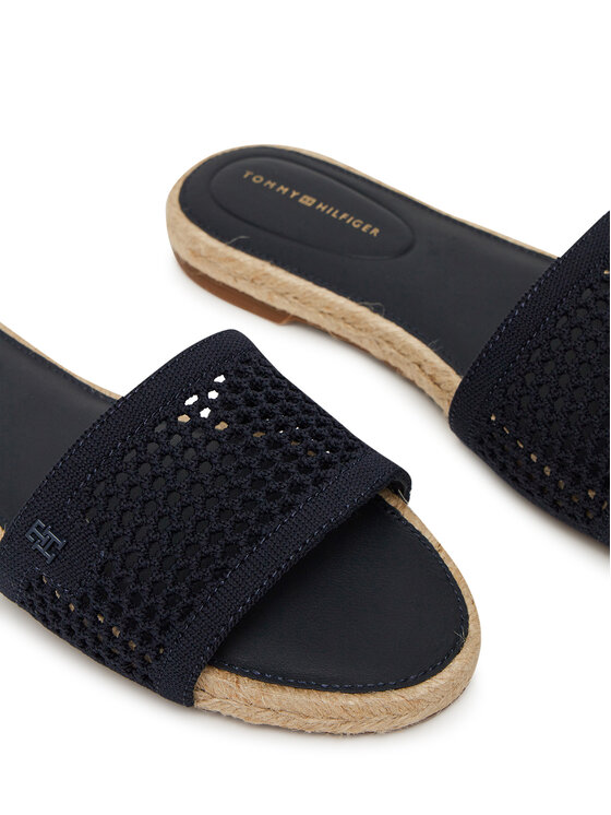 Tommy Hilfiger Tommy Hilfiger Espadrile Knit Mesh Espadrille Flat Sandal FW0FW08744 Mornarsko modra