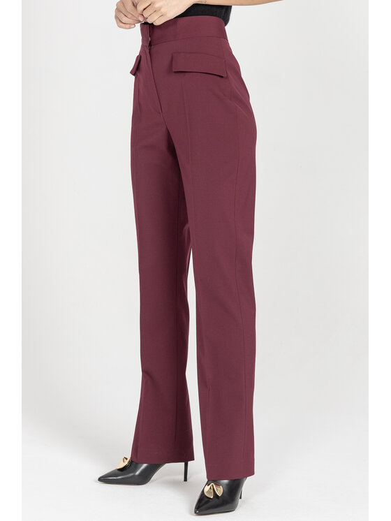 Deni Cler Milano Deni Cler Milano Spodnie materiałowe W-DC-5274-E5-F7-39-1 Bordowy Regular Fit