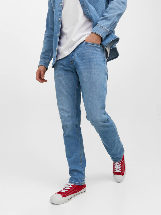 Jack&Jones Džinsi Tim 12223505 Zils Slim Fit