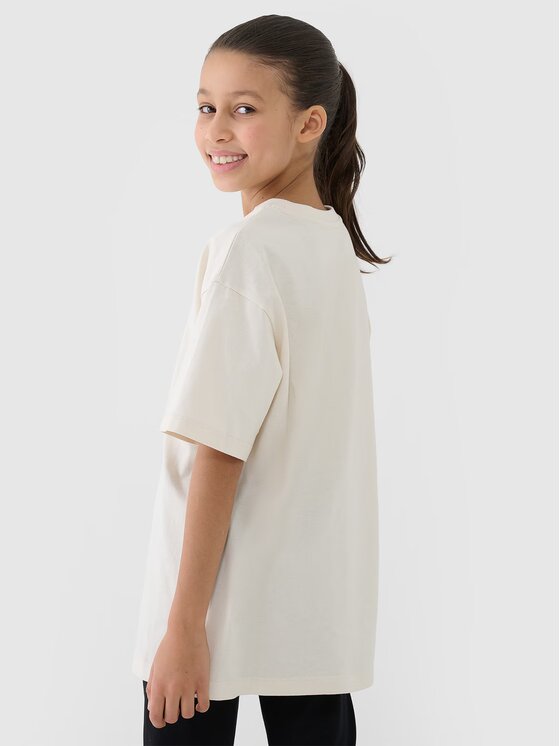 4F 4F T-Shirt 4FJWSS25TTSHF1851-12S Biały Oversize