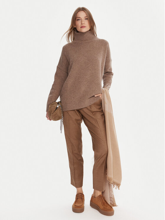 Weekend Max Mara Weekend Max Mara Krekls ar augstu apkakli Borgia 2525366112 Brūns Relaxed Fit