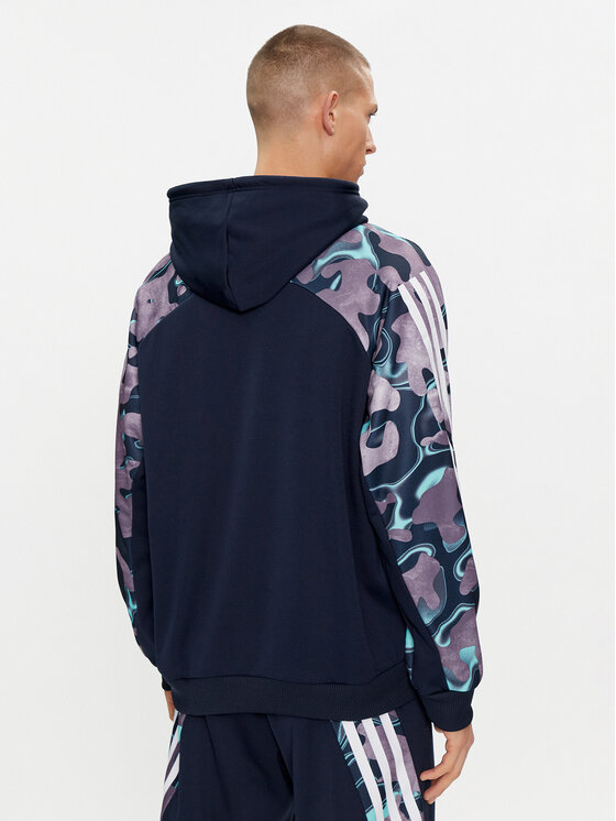 adidas adidas Džemperis Future Icons Allover Print IJ8848 Tamsiai mėlyna Loose Fit