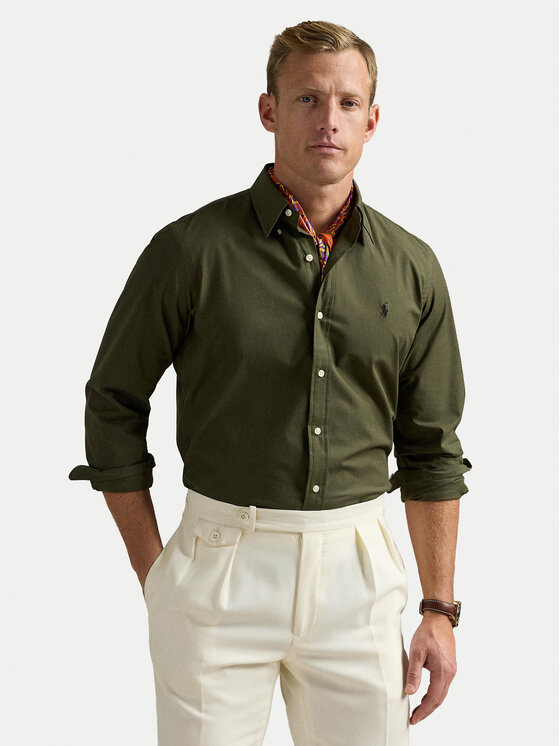 Polo Ralph Lauren Polo Ralph Lauren Риза 710929348006 Зелен Slim Fit