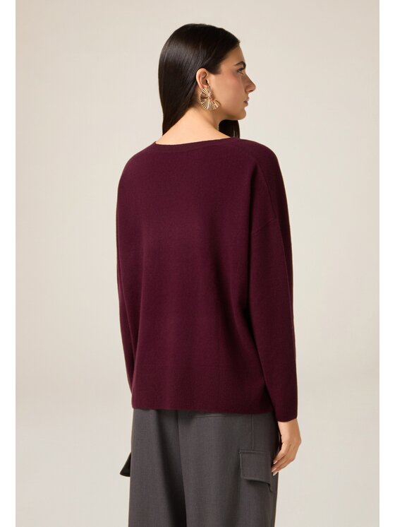 Oltre Oltre Sweter M167E002177N029 Bordowy Regular Fit