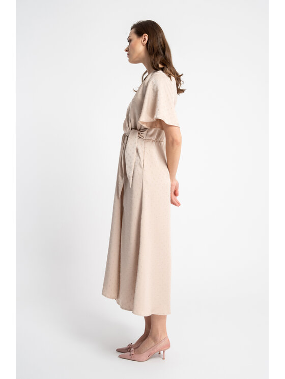 CLICK CLICK Letné šaty 60-6107 Béžová Comfortable Fit