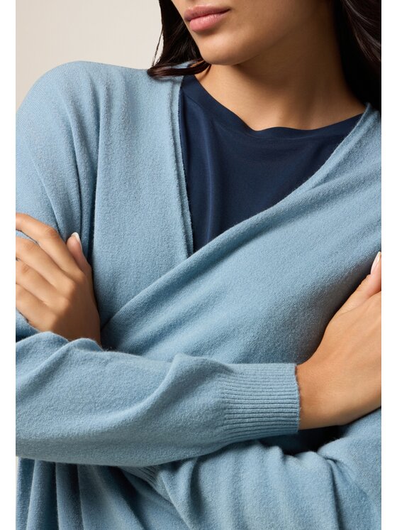 Oltre Oltre Cardigan M045E002031N004 Turchese Baggy Fit