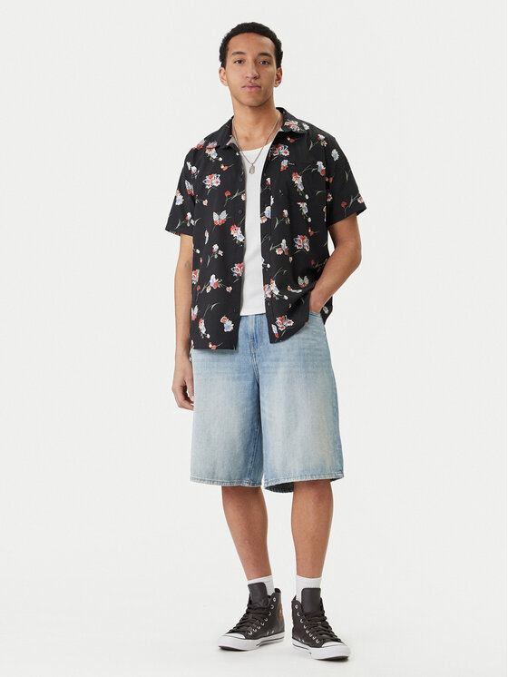 RVCA RVCA Ing Morning Glory AVYWT00490 Fekete Regular Fit