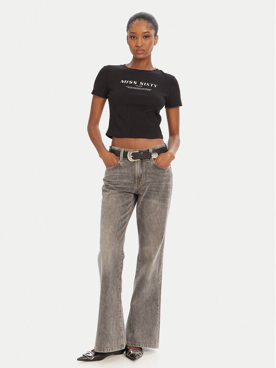 Miss Sixty Miss Sixty Póló 6L1SJ4300000 Fekete Slim Fit