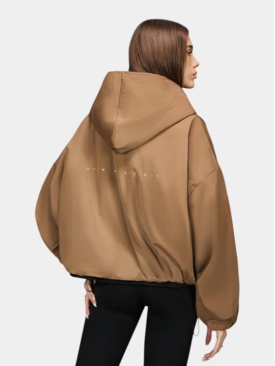 MADE BY SOCIETY MADE BY SOCIETY Kurtka anorak NOMAD CHROMA Jacket - J27107 Brązowy Basic Fit
