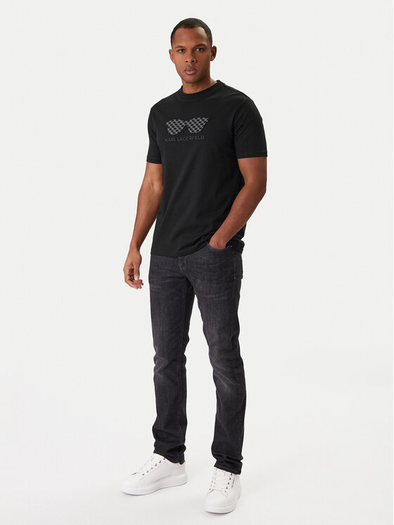KARL LAGERFELD KARL LAGERFELD T-krekls 755070 561252 Melns Regular Fit