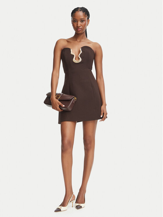Bardot Bardot Коктейльна сукня Venya 60479DB Коричневий Slim Fit