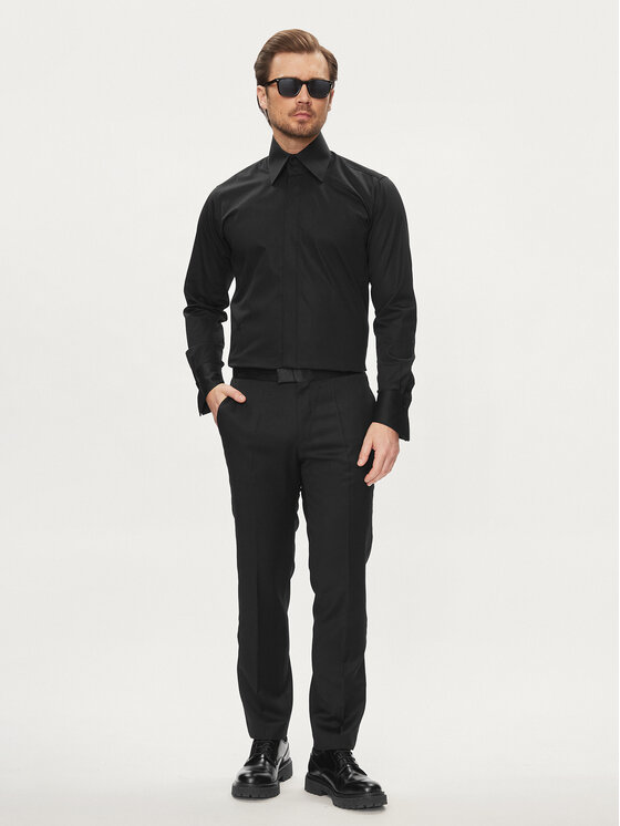 KARL LAGERFELD KARL LAGERFELD Srajca 605008 Črna Slim Fit