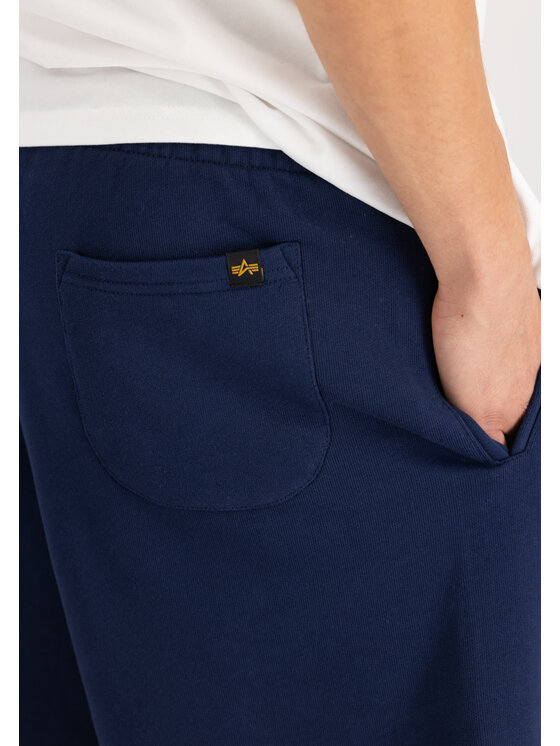 Alpha Industries Alpha Industries Szorty Alpha Essentials Rubber Logo Short Granatowy Relaxed Fit