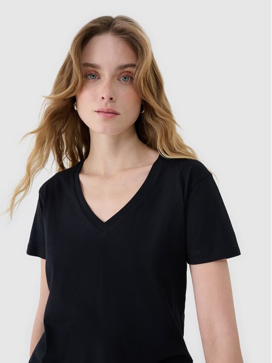 4F 4F T-Shirt 4FWSS25TTSHF1992-20S Czarny Oversize