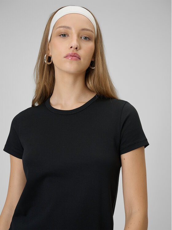 4F 4F T-Shirt BASIC+ Czarny Slim Fit