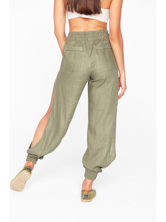 MANDRAGORA MANDRAGORA Pantaloni da donna Lniane Alladyn Cachi Modern Relaxed Fit