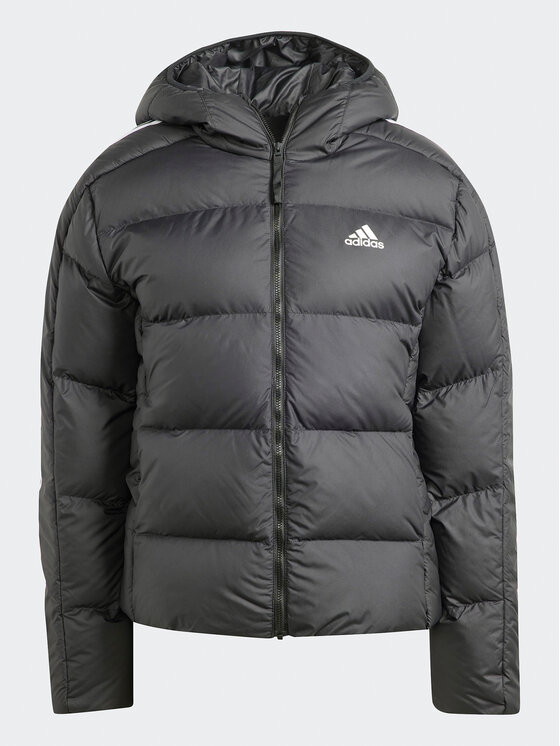 adidas adidas Vatovaná bunda Essentials 3-Stripes Mid Down HZ8483 Černá Regular Fit