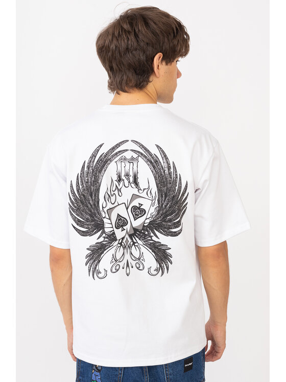 Mercur Mercur T-Shirt Gothic Biały Comfortable Fit