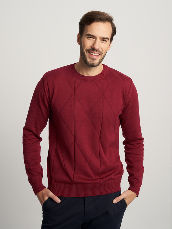 Sweter, rozmiar XXL, Bordowy, 71878