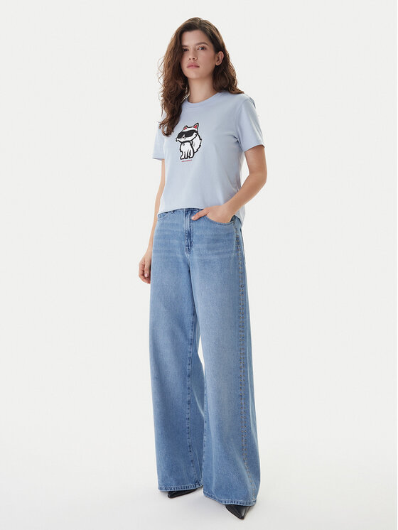 KARL LAGERFELD KARL LAGERFELD Džínsy B1W10047 Modrá Wide Leg