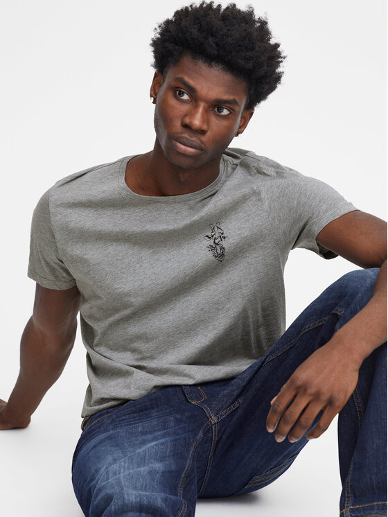 Blend Blend Тишърт 20716511 Сив Regular Fit