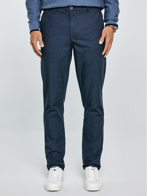 BIG STAR BIG STAR Chinosy ERHATI Granatowy Slim Fit