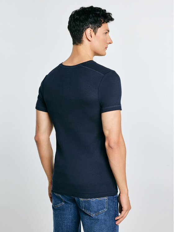 BIG STAR BIG STAR T-Shirt BASICAG Granatowy Slim Fit