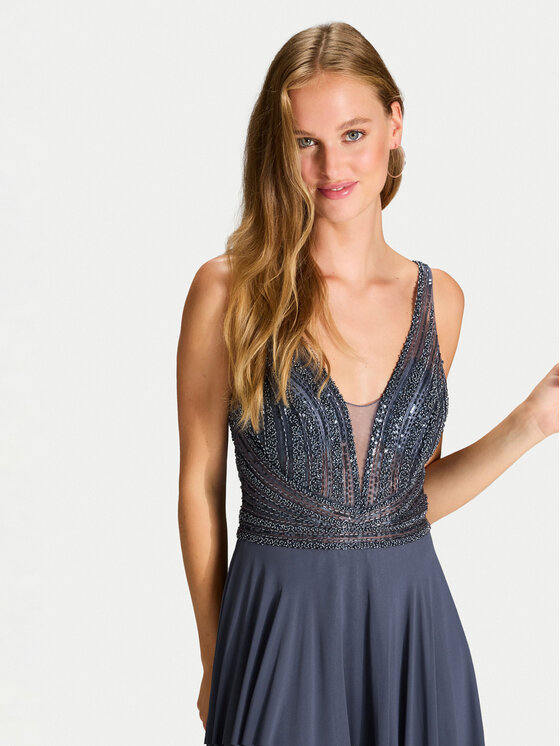 Hey Kyla Hey Kyla Rochie de seară 5AG015HK Gri Regular Fit