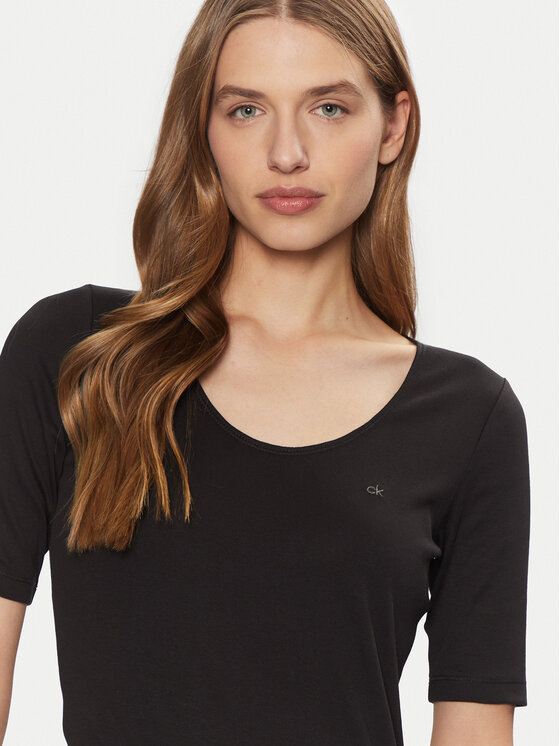 Calvin Klein Calvin Klein T-shirt K20K208050 Crna Slim Fit